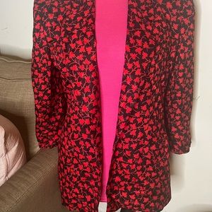 Red and Black printed blazer